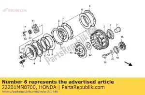 honda 22201MN8700 disque, friction d'embrayage - La partie au fond