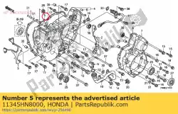 Aqui você pode pedir o junta, rr. Cobrir em Honda , com o número da peça 11345HN8000: