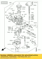 16005S005, Kawasaki, câmara superior, acelerador ksf400-a1 kawasaki kfx 400 2004 2005 2006, Novo