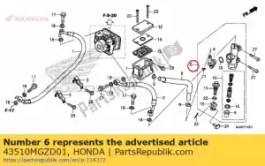 Honda 43510MGZD01 subassy. do cilindro, rr. b - Lado inferior