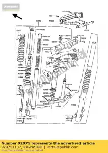 Kawasaki 920751137 damper rubber,fork - Bottom side