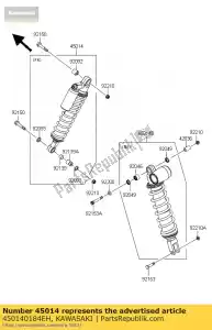 kawasaki 450140184EH amortecedor de choque, fr, p.white ksf45 - Lado inferior