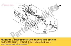 Ici, vous pouvez commander le jeu de coussinets, rr. Frein auprès de Honda , avec le numéro de pièce 06435MT3405: