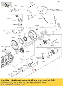 Kawasaki 210390009 escovar - Lado inferior