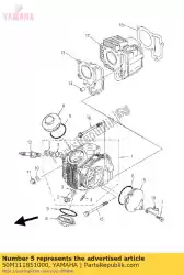 Aqui você pode pedir o tampa, lado da cabeça do cilindro 1 em Yamaha , com o número da peça 50M111851000: