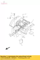 37SF1600B000, Yamaha, ensemble garde-boue arrière. yamaha yfm 350 400 450 2003 2004 2005 2006 2007 2008 2009 2010 2011 2014 2015 2016, Nouveau