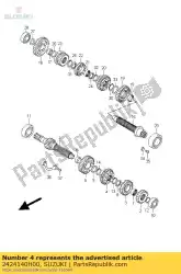 Aqui você pode pedir o marcha, 4ª marcha em Suzuki , com o número da peça 2424140H00: