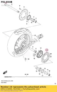 Suzuki 6451114J00 sprocket,rear(4 - Bottom side