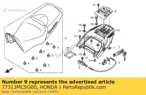 honda 77313MCSG00 cubierta, centro del asidero - Lado inferior