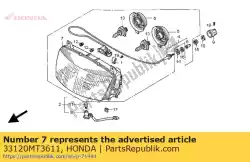 Aqui você pode pedir o unidade de farol em Honda , com o número da peça 33120MT3611: