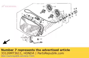 Honda 33120MT3611 unidade de farol - Lado inferior