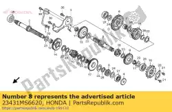 Aquí puede pedir engranaje, m-2 de Honda , con el número de pieza 23431MS6620: