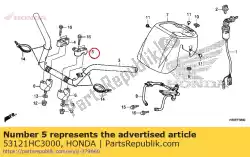 Here you can order the holder, l. Upper handle from Honda, with part number 53121HC3000: