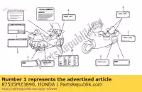 87505MZ3890, Honda, label, tire honda gl 1500 1993 1994 1995 1998 1999, New