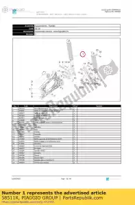 Piaggio Group 58511R amortecedor traseiro completo - Lado inferior