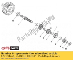 Aprilia AP9150266, Engrenagem 4a su prim.z = 20, OEM: Aprilia AP9150266