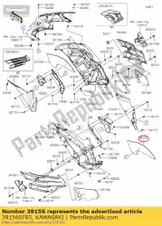 Ici, vous pouvez commander le patin, capot latéral, lh zx1400fcf auprès de Kawasaki , avec le numéro de pièce 391560783: