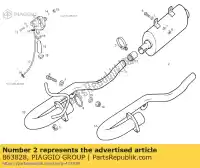 863828, Piaggio Group, geluiddemper derbi senda r t e baja sm 125 4 2 3, Nieuw