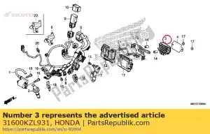 Honda 31600KZL931 conjunto rectificador., regular - Lado inferior