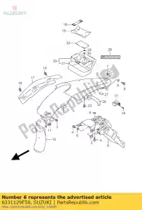 Suzuki 6331129F50 extensión, trasera - Lado inferior