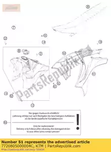 ktm 7720805000004C spoiler gauche cairoli / mus. 11 - La partie au fond