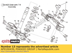 Aprilia AP9100439, Lage zelfborgende moer m10x1.25, OEM: Aprilia AP9100439