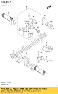 suzuki 5751135G00 support, cl.lever - La partie au fond