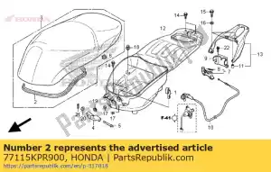 honda 77115KPR900 vedação de borracha - Lado inferior