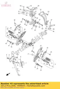 yamaha 2D12741L1000 colchete 4 - Lado inferior