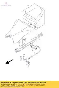 suzuki 4518018G006BY banda, asiento - Lado inferior