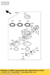 Aqui você pode pedir o junta, base do cilindro kx125-k4 em Kawasaki , com o número da peça 110601769: