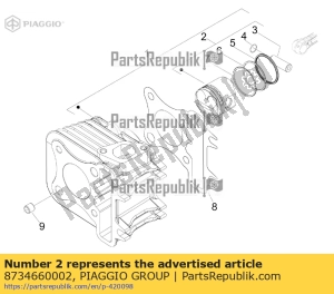 aprilia 8734660002 piston assy cat.2 - Lado inferior