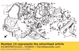 Honda 64380MBT610ZC kappenset, l. midden (wl) - Onderkant