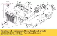 19063KTYD30, Honda, tuyau, radiateur inférieur honda cbr 125 2007 2008 2009 2010 2011 2012 2013, Nouveau