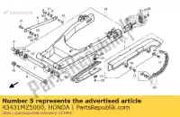 43431MZ5000, Honda, Arm, rr brk stpr honda vfr  f rvf r vf magna c super vf750c 750 , Nuovo