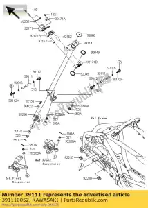 Kawasaki 391110052 rod-tie - Bottom side