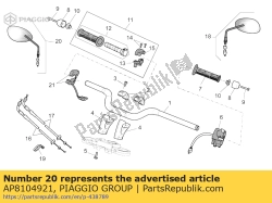 Aprilia AP8104921, Rh achteruitkijkspiegel, OEM: Aprilia AP8104921