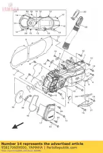 yamaha 958170609000 bolt, flange - Bottom side