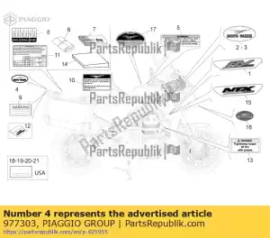 Piaggio Group 977303 schild moto guzzi - Lado inferior