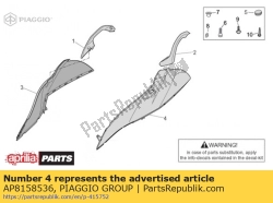 Aprilia AP8158536, Panel tylny lewy. szary, OEM: Aprilia AP8158536