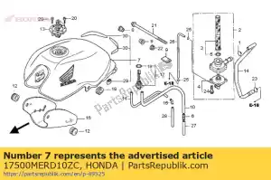 Honda 17500MERD10ZC ensemble de réservoir, type de carburant (wl) * - La partie au fond