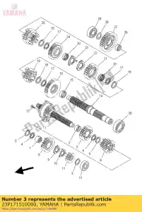 yamaha 23P171510000 engranaje, piñón 5 (24t) - Lado inferior