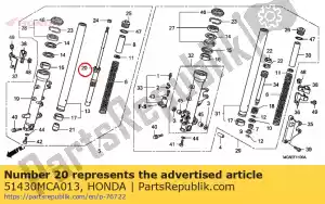 Honda 51430MCA013 compuerta amortiguadora, fr. - Lado inferior