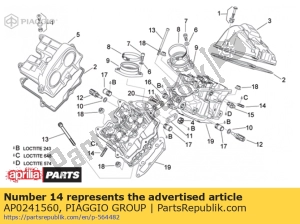 aprilia AP0241560 stud bolt - Bottom side