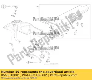 Piaggio Group 8660010001 sela vermelha - Lado inferior