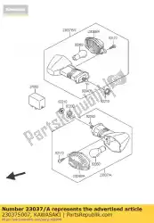 Here you can order the lamp-assy-signal,fr,rh from Kawasaki, with part number 23037S007: