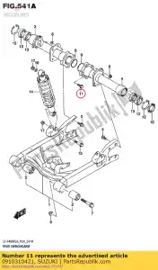 Suzuki 0910310421 parafuso, 10x30 - Lado inferior