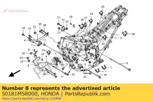Honda 50181MS8000 plate, r. fr. engine hang - Bottom side
