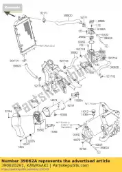 Ici, vous pouvez commander le refroidissement par tuyau auprès de Kawasaki , avec le numéro de pièce 390620291: