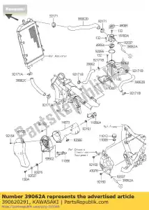 Kawasaki 390620291 refroidissement par tuyau - La partie au fond